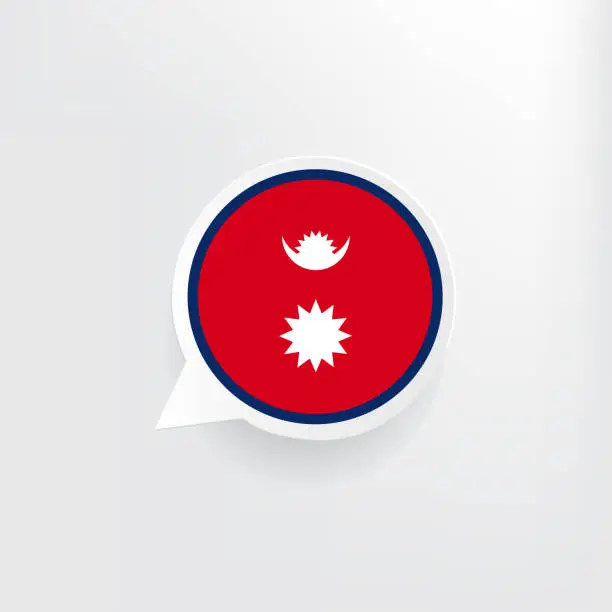 Vector illustration of Nepal Flag Speech Bubble