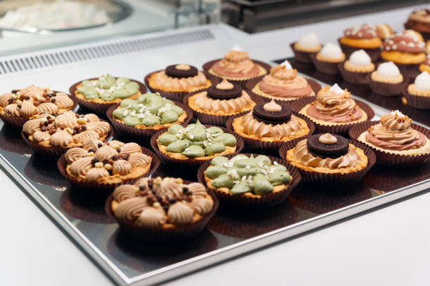 istock Tartlets in confectionery shop 1195663306