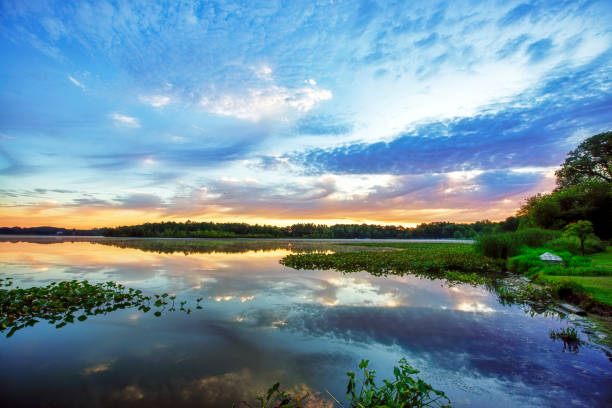 Sunrise ove Calm Lake