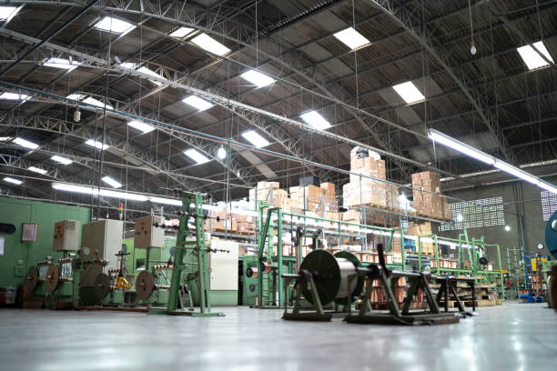 istock Big factory and production line 1195666843