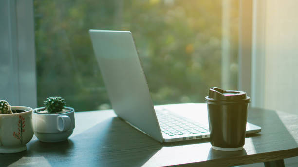 istock laptop at co-working space coffee shop ,Coffee Chill Concept 1195668659