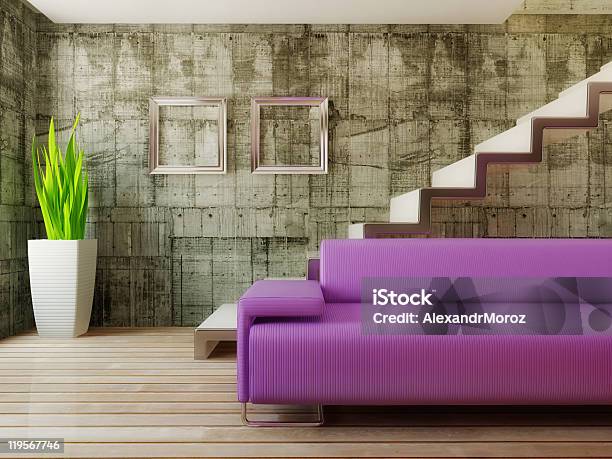 Modern Open Design Room Idea With Staircase Stock Photo - Download Image Now - Architecture, Color Image, Comfortable