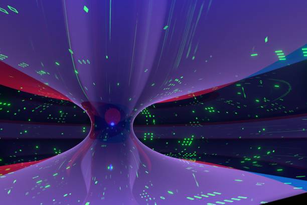 istock Abstract 3d Rendering illustration futuristic interior design Sci-fi concept.  Hallway tunnel science fiction interior infinite corridor perspective. 1195680640
