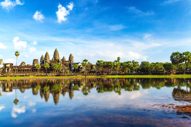 istock Angkor wat temple reflect on water. 1195685746