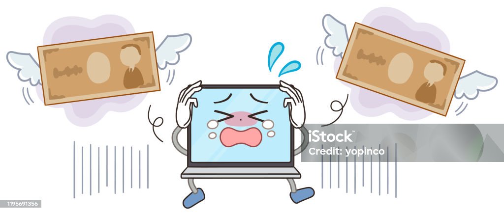 Computer User Meme Money A Cute And Comical Laptop Computer Characterillustration About Money ...