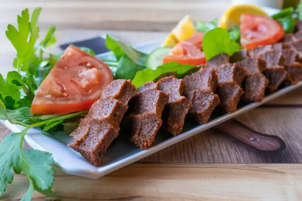 traditional, raw meatballs, steak tartar a la turca,