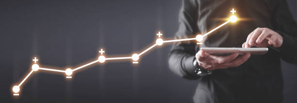 istock Man with financial chart. Growth concept 1195696880