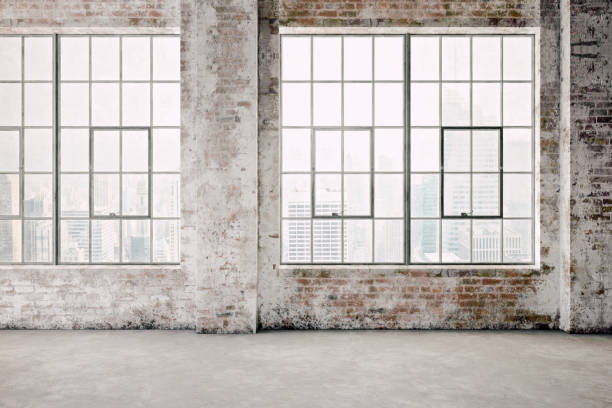 istock 3d render of empty industrial vintage interior 1195698667