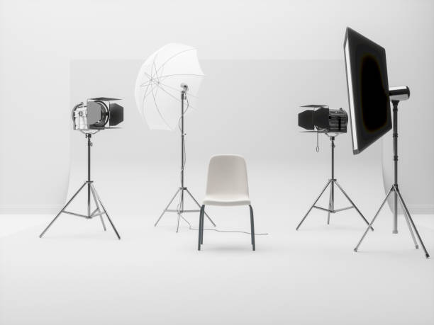 istock Interior of modern photo studio with chair 1195699704