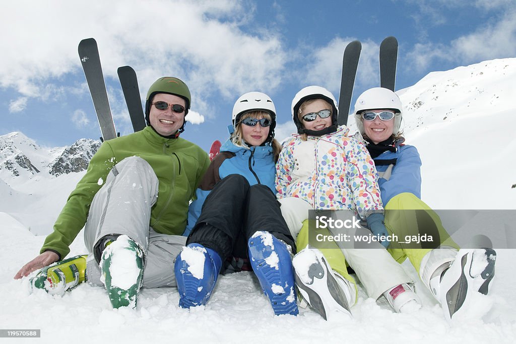 Família feliz equipa de Esqui - Royalty-free Adolescente Foto de stock