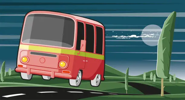 Vector illustration of Intercity caravan