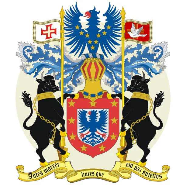 Vector illustration of Coat of arms of Azores in Portugal