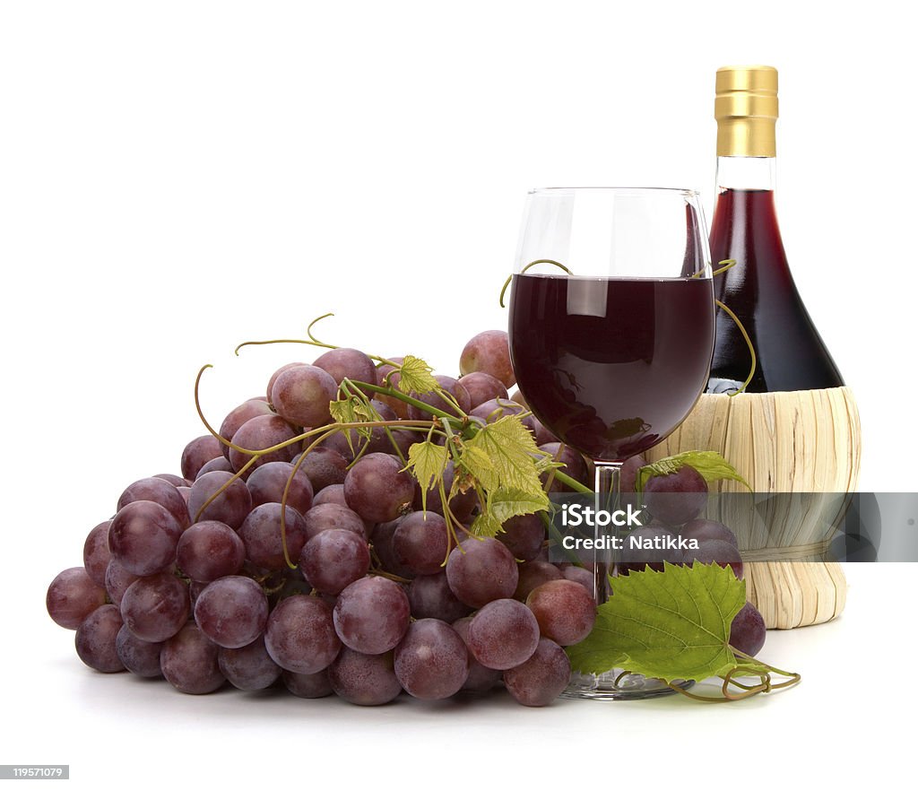 Uva negra y vino - Foto de stock de Alimento libre de derechos