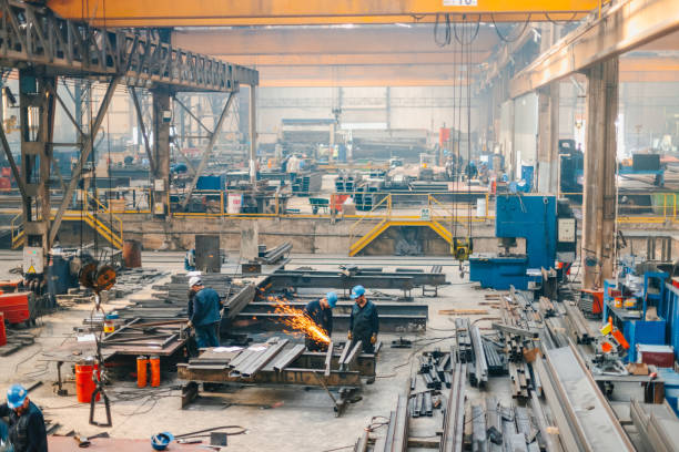 metal processing factory  in action