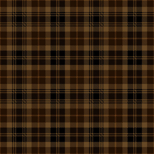 Modèle textile à carreaux de tartan écossais noir et brun - Illustration vectorielle