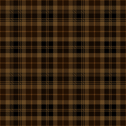 Black and brown Scottish tartan plaid seamless textile pattern background.
