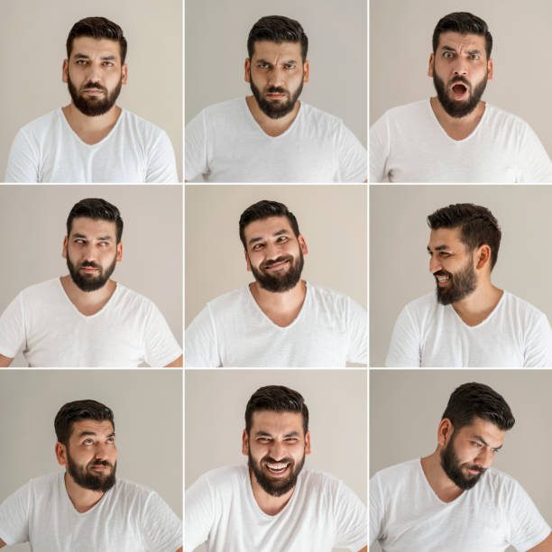 istock Young man making various facial expressions 1195722896