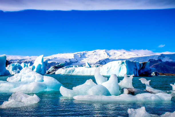 istock melting glacier pieces in lagoon 1195726431