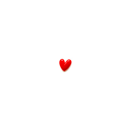 Small Red Heart And White Background And Copy Space Stock Photo - Download  Image Now - Istock