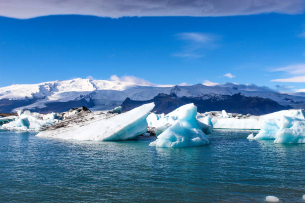 istock melting glacier pieces in lagoon 1195728370