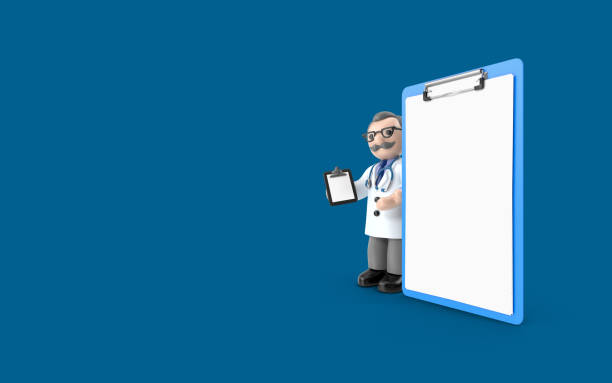 istock Doctor On Clipboard Against Blue 1195729240