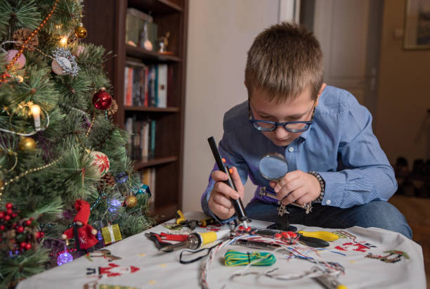 istock a boy playing at home during holidays 1195729491