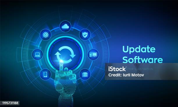 Update Software Upgrade Software Version Concept On Virtual Screen ...
