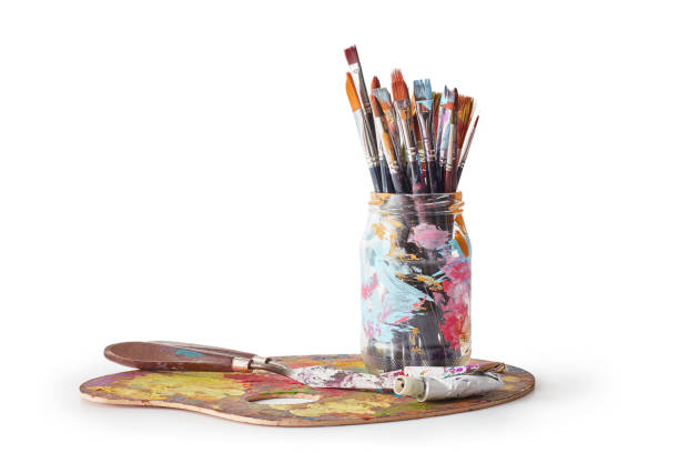 isolated Paintbrush and artist's palette