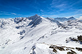 Winter scene with High Tatra Mountains with Swinica peak, Poland