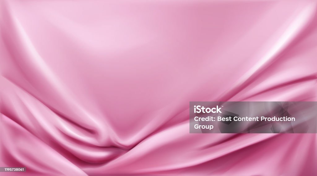 Pink Silk Folded Fabric Background Luxurious Cloth Stock Illustration -  Download Image Now - Textile, Silk, Pink Color - iStock