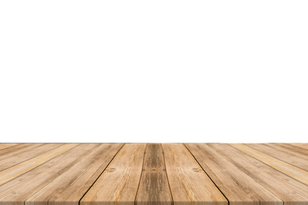 istock 3D rendering,wooden top table on isolated white blackgroud 1195741393