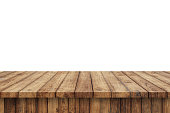 3D rendering,wooden top table on isolated white blackgroud