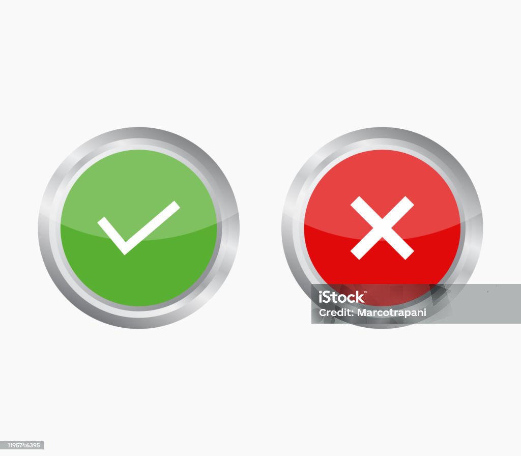 Check And Error Button Stock Illustration - Download Image Now ...