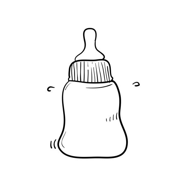 ilustraciones, imágenes clip art, dibujos animados e iconos de stock de botella de bebé chupete doodle dibujado a mano estilo vector - naughty nurse