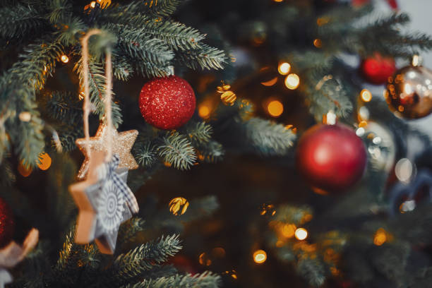 istock Defocused or blurred christmas lights background bokeh 1195751629