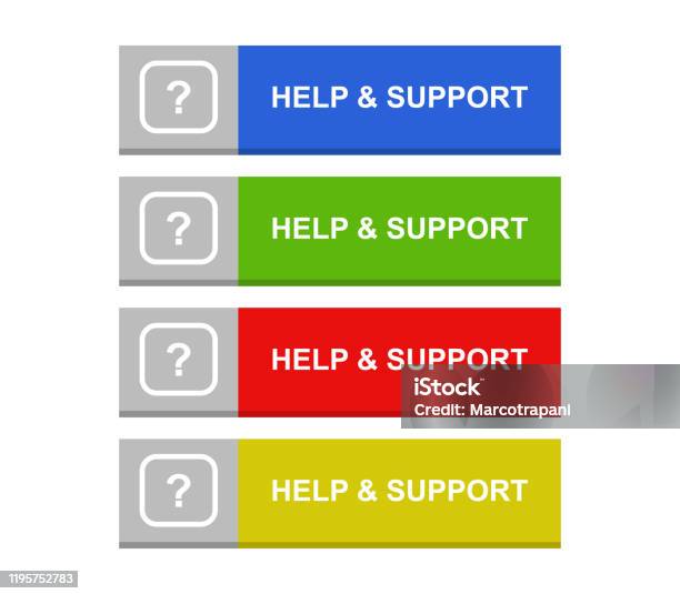 Support Button On Computer Help E Support Button Stock Illustration - Download Image Now ...