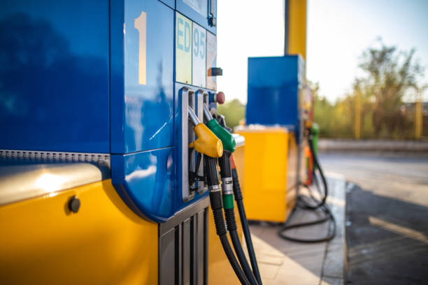 istock Gas pump nozzles 1195754242
