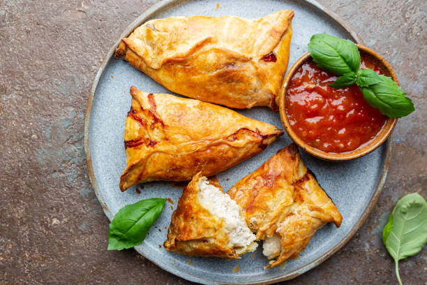 istock Samsa or samosas with chicken fillet 1195757494