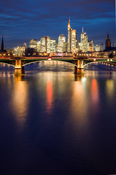 istock Frankfurt cityscape and river reflections 1195757772