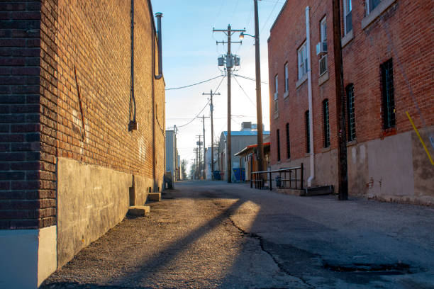 istock Alleyway between two old downtown buildings 1195760551