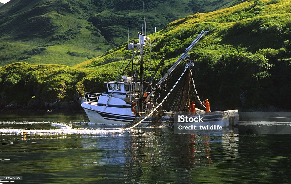 Commercial Fishing near Kodiak Island Alaska  Fishing Industry Stock Photo