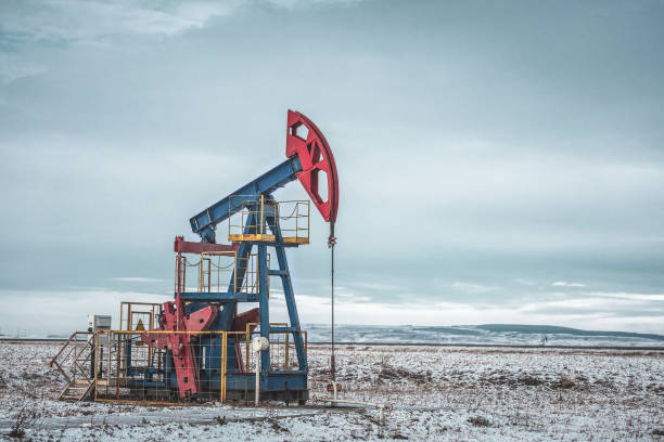 istock Oil pump jack. Crude oil. 1195762516