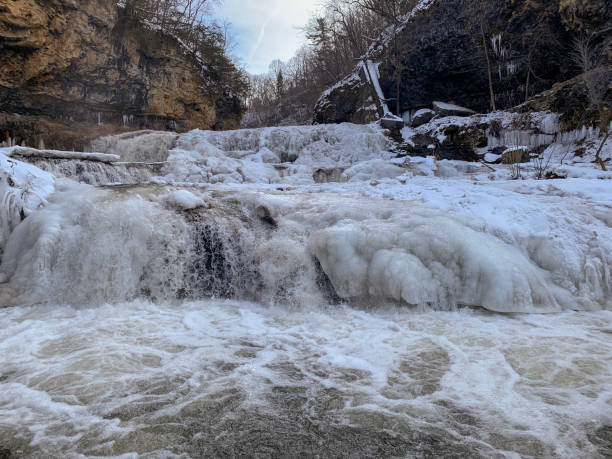 istock Frozen water falls in Willow State Park, Wisconsin. 1195762562