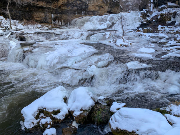 istock Frozen water falls in Willow State Park, Wisconsin. 1195762570