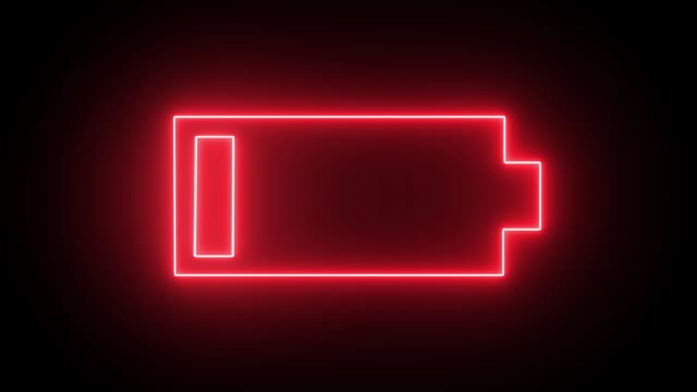 Neon glowing Charger, running from red low to green full cell phone battery.