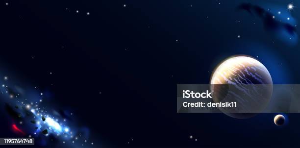 Ilustración de Fondo De Pantalla Con Planetas Espaciales Y Galaxias y más  Vectores Libres de Derechos de Planeta extrasolar - iStock