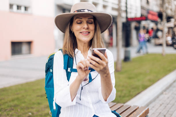 istock Businesswoman on vacation 1195764760