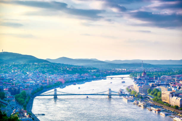 istock Budapest, Hungary from Gellert Hill at sunset 1195766741