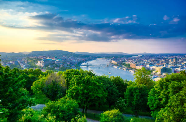 istock Budapest, Hungary from Gellert Hill at sunset 1195766847