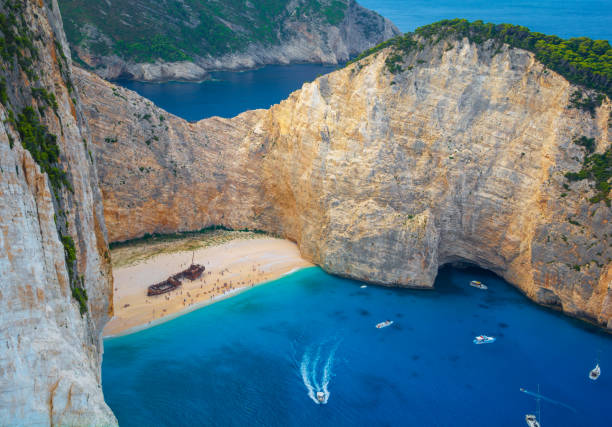 istock Landscape in Greece, Navagio beach. 1195766850